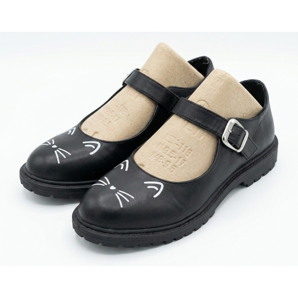 Hot Topic Mary Jane Cat Face Shoes, Black, Silver Buckle, 13220950, Size 9 - Picture 4 of 13